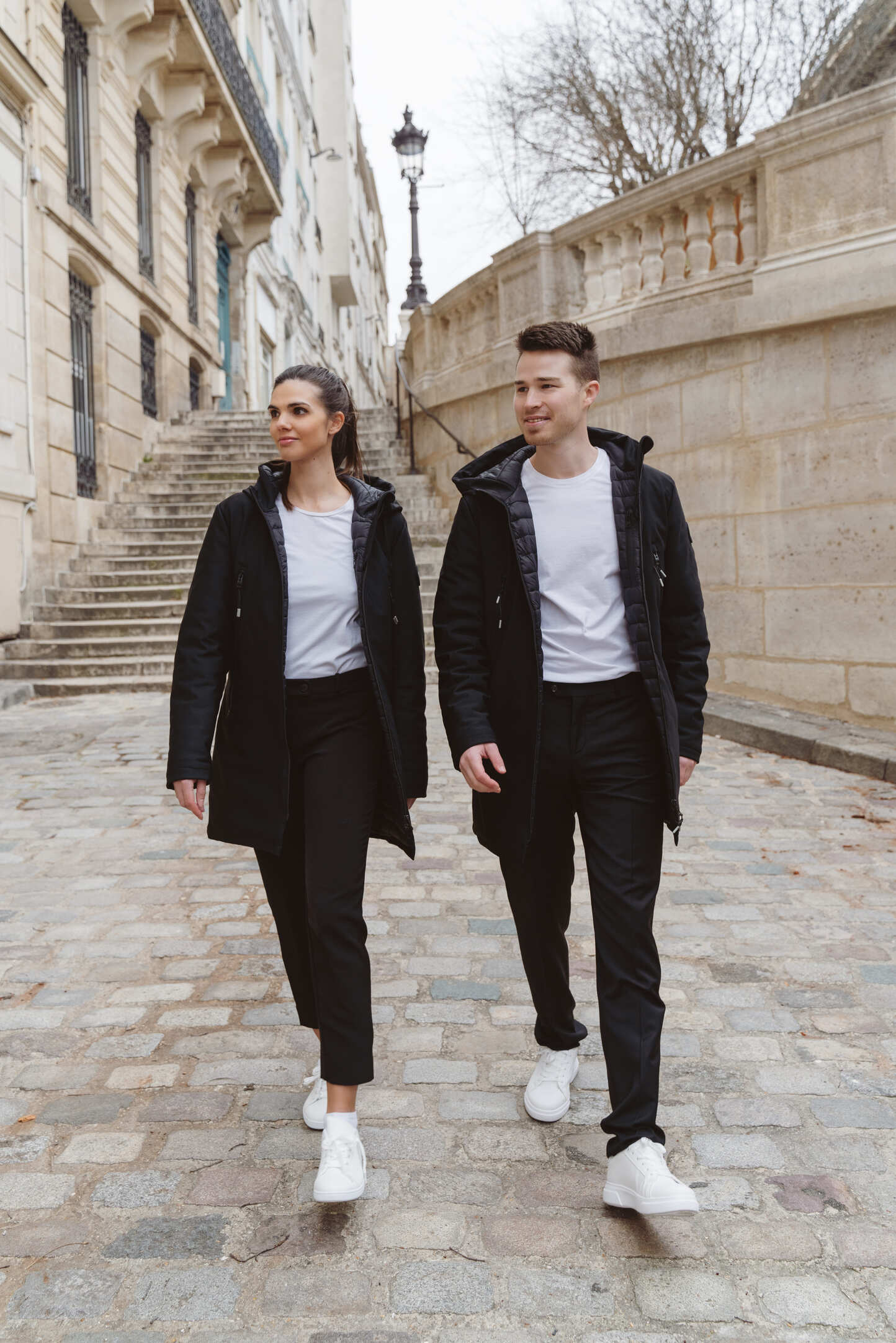 tailleur noir et parka mixte